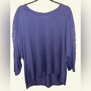 Cato Women's Navy Blue Tunic with Decorative Arm Embroidery Size 22/24
